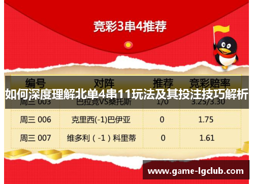 如何深度理解北单4串11玩法及其投注技巧解析