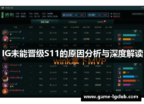 IG未能晋级S11的原因分析与深度解读